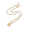 Oval with Flower Pendant Necklace NJEW-G074-44G-3