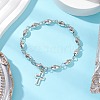 Tibetan Style Alloy Cross Charm Bracelets for Women Men BJEW-JB11413-1