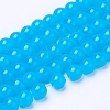 Imitation Jade Glass Round Beads Strands X-DGLA-S076-6mm-18-2