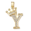 Rack Plating Brass Micro Pave Cubic Zirconia Pendants KK-D535-01Y-RS-1