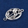 Brass Pave Clear Cubic Zirconia Connector Charms KK-Z066-10S-2