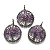 Natural Amethyst Pendants G-B001-01R-G-1