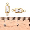 Brass Clear Cubic Zirconia Connector Charms KK-T070-12C-3