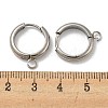 Tarnish Resistant 201 Stainless Steel Huggie Hoop Earring Findings STAS-P283-01Z-P-3