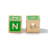 Rack Plating Brass Enamel Beads KK-B060-04G-02N-1