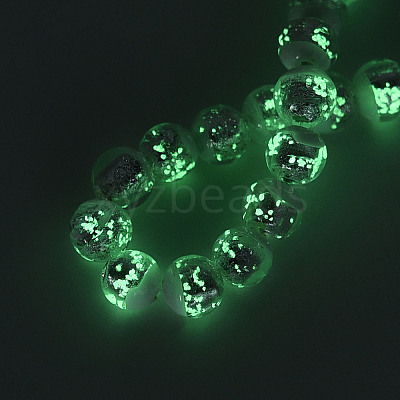 Luminous Handmade Lampwork Silver Foil Beads Strand FOIL-N029-03A-1