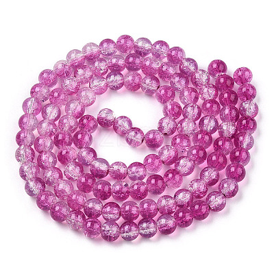 Transparent Crackle Baking Paint Glass Beads X1-DGLA-T003-01B-09-1