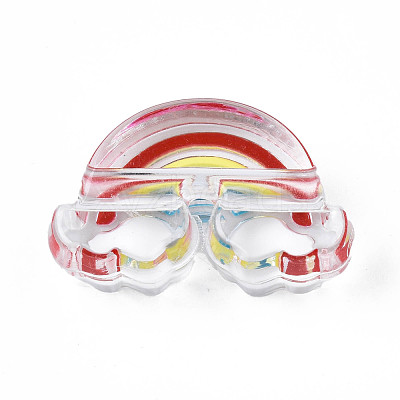Transparent Acrylic Enamel Beads X-OACR-N130-026-1