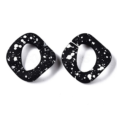 Spray Painted CCB Plastic Linking Rings CCB-Q091-019B-1