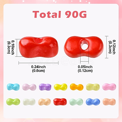 90G 5 Colors Opaque Baking Paint Glass Seed Beads SEED-YW0002-81-1