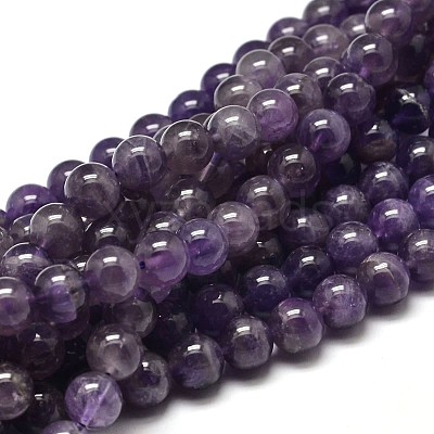 Natural Amethyst Round Bead Strands X-G-I168-09-10mm-1