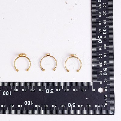 30Pcs 6 Style 201 Stainless Steel Cuff Pad Ring Settings FIND-SZ0002-73-1