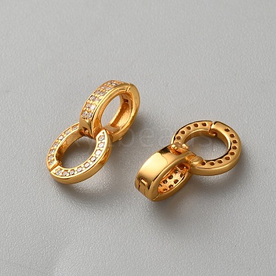 925 Sterling Silver Pave Cubic Zirconia Twister Clasps STER-WH0027-07A-G-1