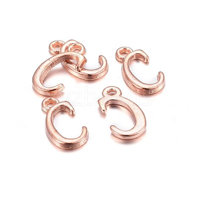 Rose Gold Plated Alloy Letter Pendants X-PALLOY-J718-01RG-C-1