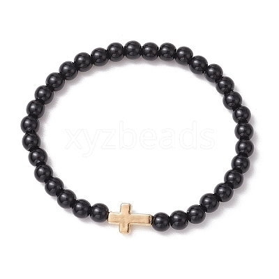 Opaque Acrylic Beads Stretch Bracelets BJEW-JB11605-01-1