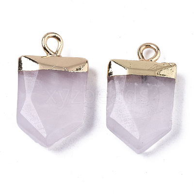 Natural Rose Quartz Pointed Pendants G-N326-34K-1