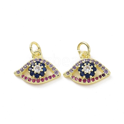 Brass Micro Pave Colorful Cubic Zirconia Charms KK-E068-VF083-1