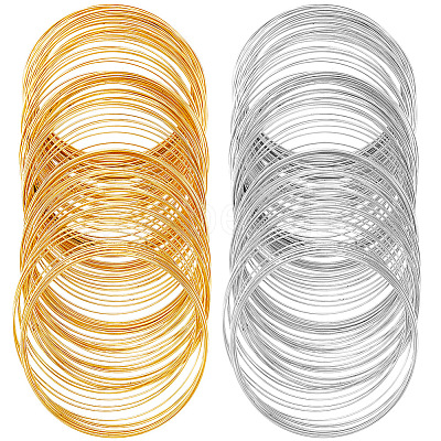 200Pcs 2 Colors Steel Memory Wire FIND-SP0002-08-1