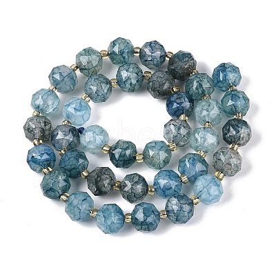 Ombre Effect Dyed Transparent Crackle Glass Beads Strands GLAA-Q111-10MM-01-1