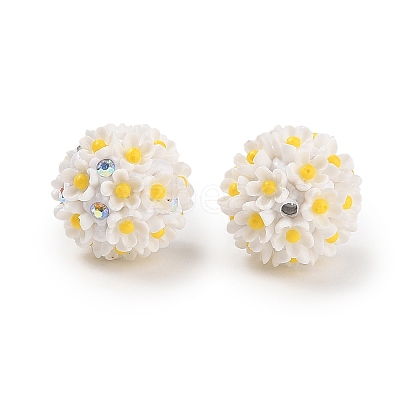 Handmade Luminous Polymer Clay Rhinestone Fancy Beads CLAY-H003-04C-1