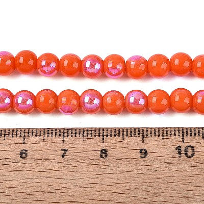 Electroplate Opaque Glass Beads Strands EGLA-Q132-6MM-01C-04-1