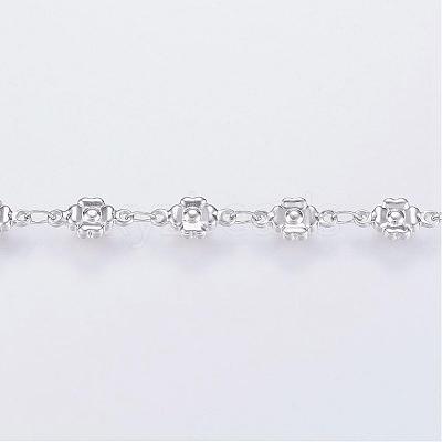 Tarnish Resistant 304 Stainless Steel Bar Link Chains STAS-G038-03P-1