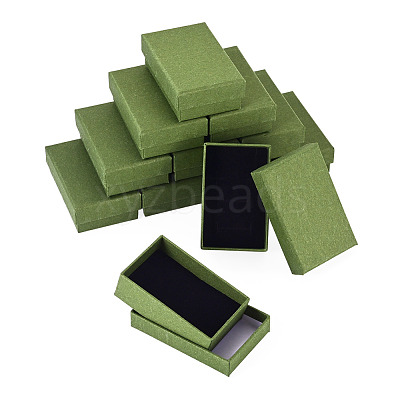 12Pcs Cardboard Paper Jewelry Storage Boxes with Sponge CON-TA0001-43D-1