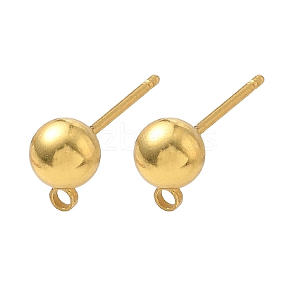 Brass Stud Earring Findings KK-CBA80F9-03G-1
