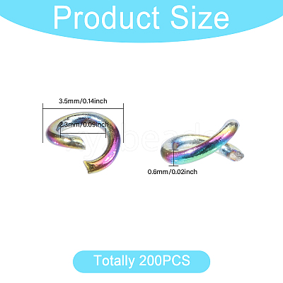 Ion Plating(IP) 304 Stainless Steel Open Jump Rings STAS-CA0002-21A-1