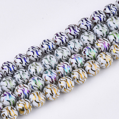 Electroplate Glass Beads Strands EGLA-S177-09B-M-1