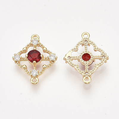 Brass Cubic Zirconia Links KK-T038-551B-NF-1