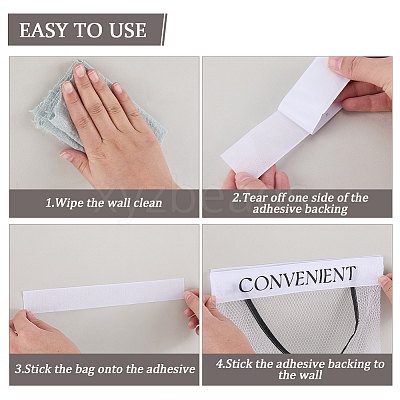 6Pcs Polyester Hanging Storage Bags with Hook and Loop Fastener AJEW-CN0006-68-1