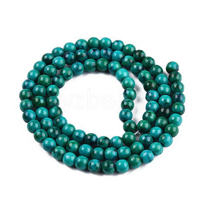 Dyed Natural Ocean White Jade Round Bead Strands G-R295-4mm-07-1
