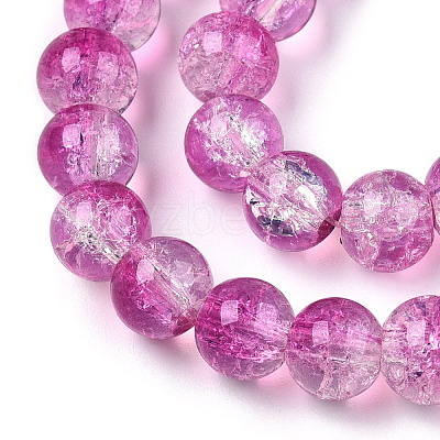 Transparent Crackle Baking Paint Glass Beads Strands X1-DGLA-T003-01A-09-1