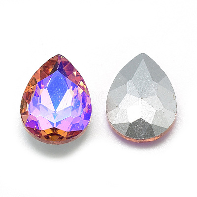 Pointed Back Glass Rhinestone Cabochons RGLA-T017-18x25mm-04-1