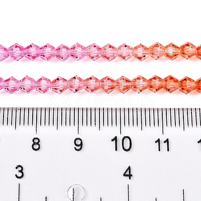 Gradient Color Baking Paint Glass Bead Strands DGLA-A039-T4mm-A04-1
