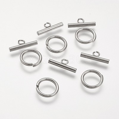 Tarnish Resistant 304 Stainless Steel Toggle Clasps STAS-P104-01P-1