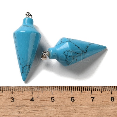 Synthetic Turquoise Pendants G-Z055-02P-15-1