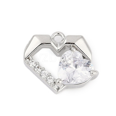 Brass Micro Pave Cubic Zirconia Charms ZIRC-P122-01C-P01-1