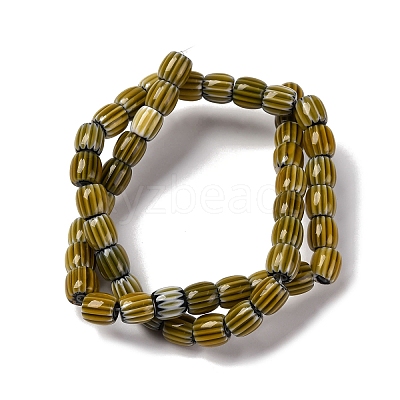Handmade Lampwork Chevron Beads Strands LAMP-K041-01B-16-1