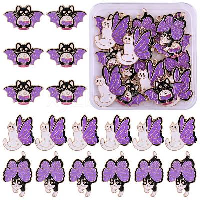 18Pcs 3 Style Alloy Enamel Pendants ENAM-SZ0003-33-1
