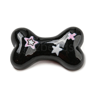 Black & Pink Opaque Resin Cabochons CRES-P026-A01-1