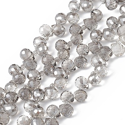 Transparent Electroplate Glass Beads Strands EGLA-F152B-PL01-1