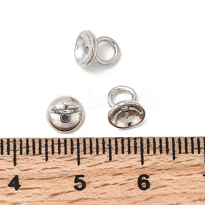 Brass Bead Cap Pendant Bails KK-Z137-02P-01-1