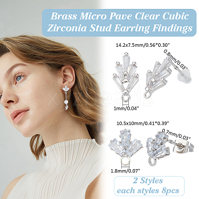 Brass Stud Earring Findings KK-ME0002-57-1