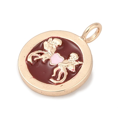 Brass with Enamel Pendants KK-Q096-02G-1