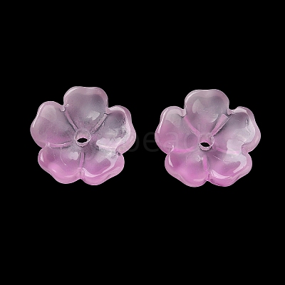 Dyed & Heated Gradient Color Glass Bead Cap GLAA-D307-01F-1
