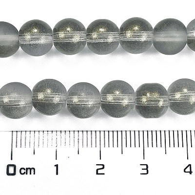 Frosted Transparent Glass Bead Strands GLAA-P065-8mm-12-1