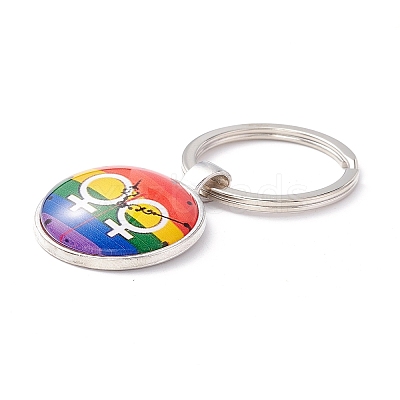 Pride Style Glass Keychain LS-KEYC-F033-01D-1