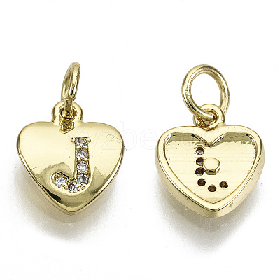 Brass Micro Pave Clear Cubic Zirconia Charms LS-KK-N227-34J-NF-1